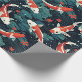 Naadloze koi vis patroon cadeaupapier (Hoek)
