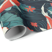 Naadloze koi vis patroon cadeaupapier (Rol Hoek)