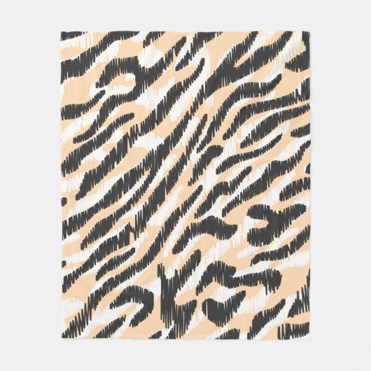 Naadloze krabbel-zebra beschermhuls fleece deken (Voorkant)
