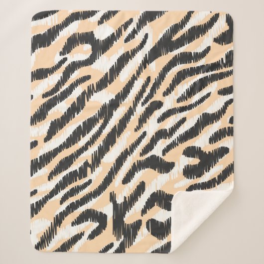 Naadloze krabbel-zebra beschermhuls sherpa deken (Voorkant)