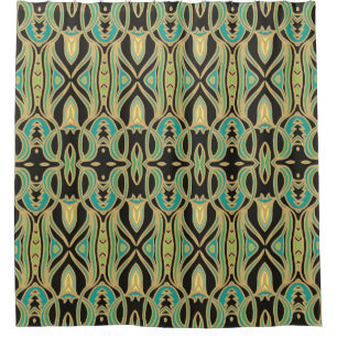 Naadloze kunstversiering in Art Nouveau-stijl Douchegordijn