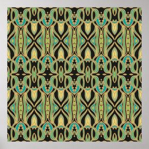Naadloze kunstversiering in Art Nouveau-stijl Poster