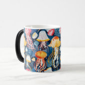 Naadloze kwal Ocean Life Pattern Design Magische Mok (Voorkant links)