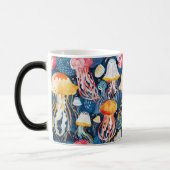 Naadloze kwal Ocean Life Pattern Design Magische Mok (Links)