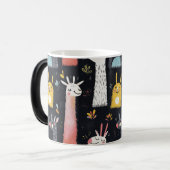 Naadloze Lama Patroon Leuk Ontwerp voor Dagelijks  Magische Mok (Voorkant links)