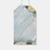 Naadloze Lichtblauwe, Roze & Witte Mandala's Cadeaulabel (Achterkant)