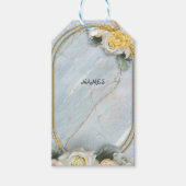 Naadloze Lichtblauwe, Roze & Witte Mandala's Cadeaulabel (Voorkant)