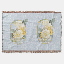 Naadloze Lichtblauwe, Roze & Witte Mandala's Deken