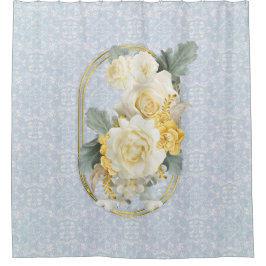 Naadloze Lichtblauwe, Roze & Witte Mandala's Douchegordijn