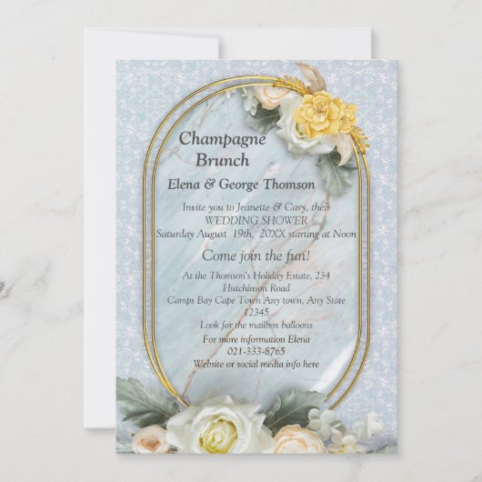 Naadloze Lichtblauwe, Roze & Witte Mandala's Kaart (Voorkant)