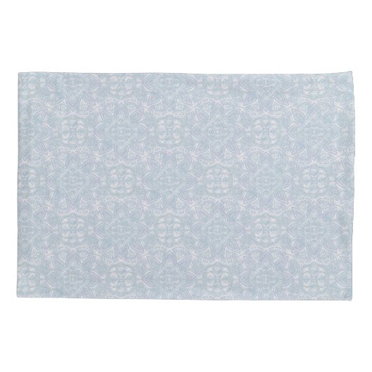 Naadloze Lichtblauwe, Roze & Witte Mandala's Kussensloop (Achterkant)