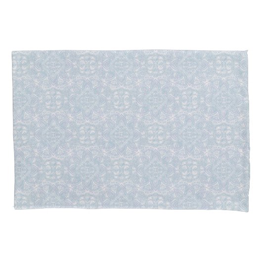 Naadloze Lichtblauwe, Roze & Witte Mandala's Kussensloop (Voorkant)