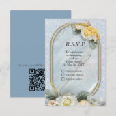 Naadloze Lichtblauwe, Roze & Witte Mandala's RSVP Kaartje (Voorkant / Achterkant)