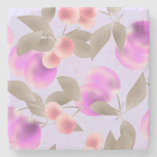 Naadloze lichte pruimen paarse bessen kersen p stenen onderzetter