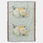 Naadloze lichtgroene, gele & witte mandala's deken (Voorkant Verticaal)