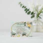 Naadloze lichtgroene, gele & witte mandala's informatiekaartje (Staand voorkant)