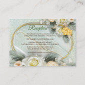 Naadloze lichtgroene, gele & witte mandala's informatiekaartje (Voorkant)