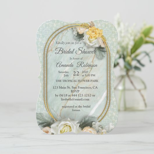 Naadloze lichtgroene, gele & witte mandala's kaart (Staand voorkant)