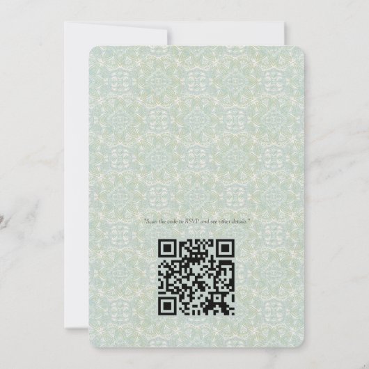 Naadloze lichtgroene, gele & witte mandala's kaart (Achterkant)