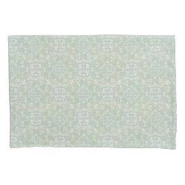 Naadloze lichtgroene, gele & witte mandala's kussensloop