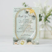 Naadloze lichtgroene, gele & witte mandala's RSVP kaartje (Staand voorkant)