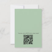 Naadloze lichtgroene, gele & witte mandala's RSVP kaartje (Achterkant)