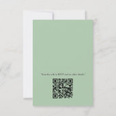 Naadloze lichtgroene, gele & witte mandala's RSVP kaartje (Achterkant)