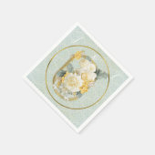 Naadloze lichtgroene, gele & witte mandala's servet (Hoek)