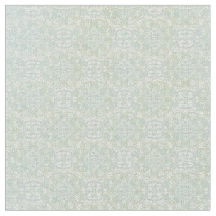 Naadloze lichtgroene, gele & witte mandala's stof