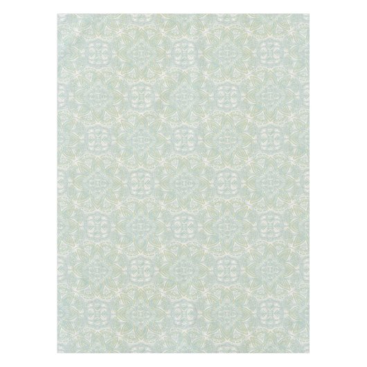 Naadloze lichtgroene, gele & witte mandala's tafelkleed (Voorkant)