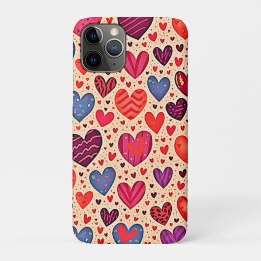 Naadloze Liefde Hart Patroon Kunst Case-Mate iPhone Case (Achterkant)