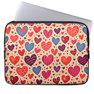 Naadloze Liefde Hart Patroon Kunst Laptop Sleeve