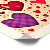 Naadloze Liefde Hart Patroon Kunst Poster (Hoek)