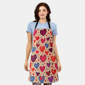 Naadloze Liefde Hart Patroon Kunst Schort (Gedragen)