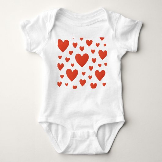 Naadloze Liefde Hart Print voor Baby Kleding Romper (Voorkant)