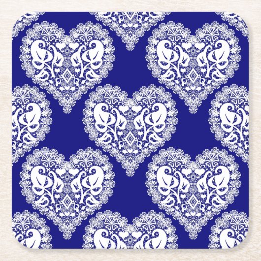 Naadloze liefde Valentijnsdag marinesoor witte lac Kartonnen Onderzetters (Voorkant)