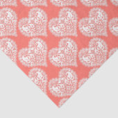 Naadloze liefde Valentijnsdag witte lacy hartslag Tissuepapier (Detail)