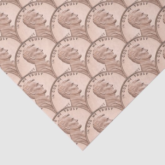 Naadloze Lincoln Penny Pattern - Kopermunten Tissuepapier (Detail)