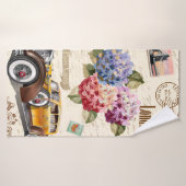 Naadloze Londense  achtergrond met retrocar, Badhanddoek (Badhanddoek)