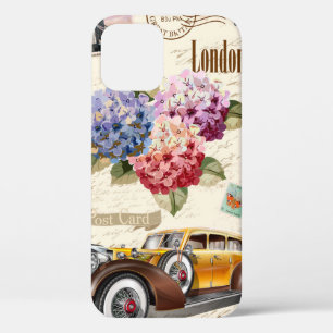 Naadloze Londense achtergrond met retrocar, Case-Mate iPhone Case