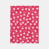Naadloze LOVE Valentijnsdag roze rood wit kras Fleece Deken (Voorkant)