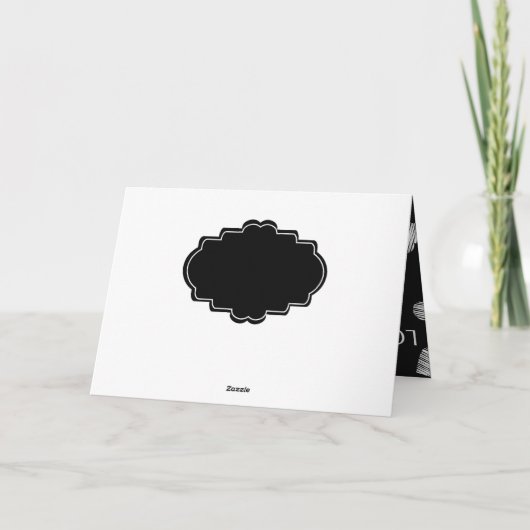 Naadloze LOVE Valentijnsdag zwarte donkerwitte scr Feestdagen Kaart (Achterkant)