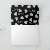 Naadloze LOVE Valentijnsdag zwarte donkerwitte scr Feestdagen Kaart (Binnen)