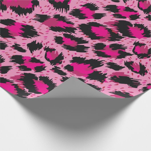 Naadloze luxe roze luipaard patroon. cadeaupapier (Hoek)