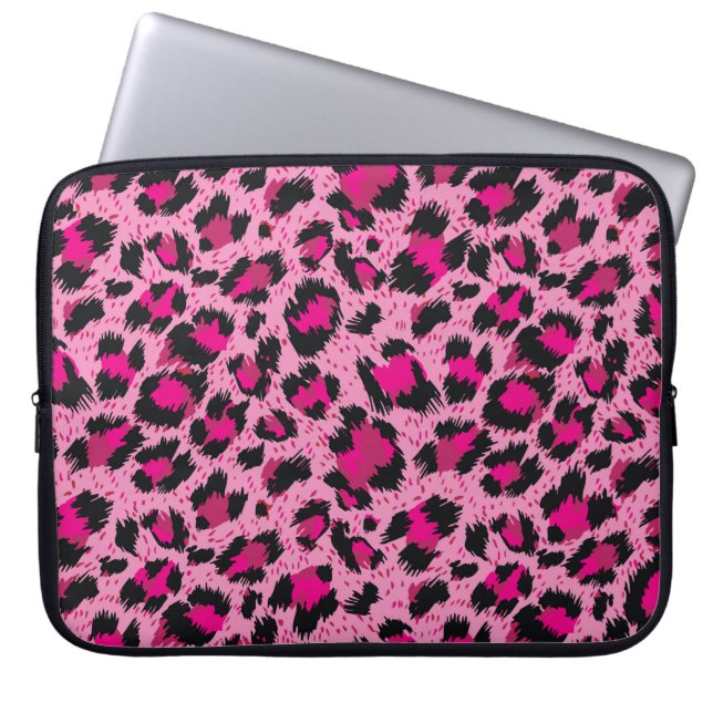 Naadloze luxe roze luipaard patroon. laptop sleeve (Voorkant)