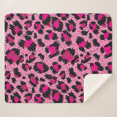 Naadloze luxe roze luipaard patroon. sherpa deken (Voorkant (horizontaal))