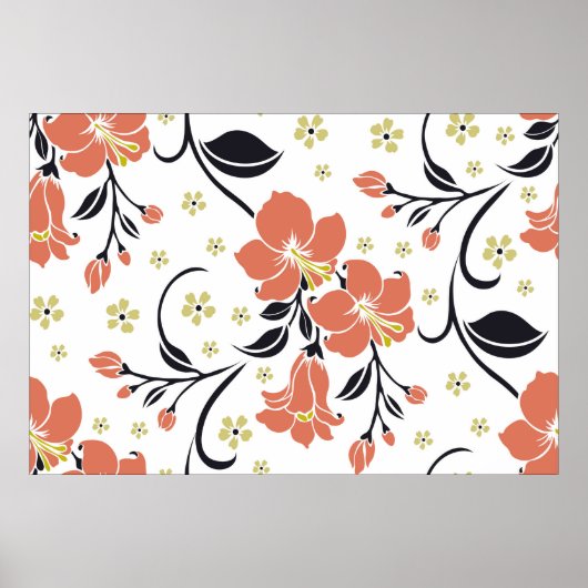 Naadloze luxepatroon met bloemblozer, kant poster (Voorkant)