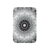 Naadloze mandala kaleidoscoop tegelplaat zwarte gr badmat (Voorkant Verticaal)