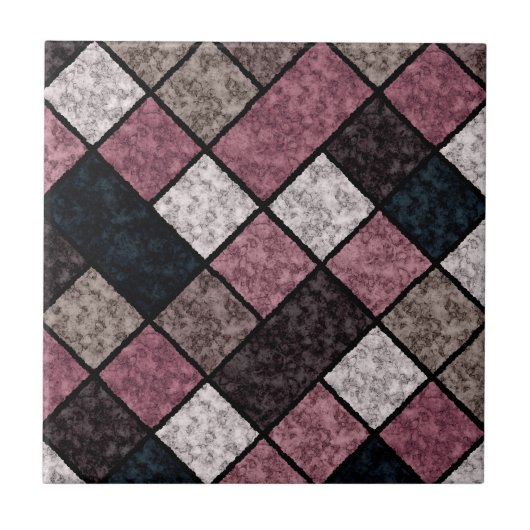 Naadloze marmerbare graniettegelplaat retro tegeltje (Voorkant)