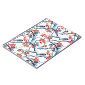 Naadloze meerval vogels, winter sneeuw takken, rij notitieboek (Linkerzijde)